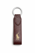 Pebble Leather Brown Keychain
